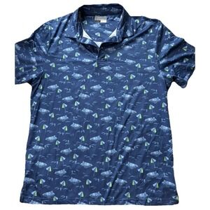 PGA Tour series Blue Beach men's polo golf short sleeve shirt Size XL